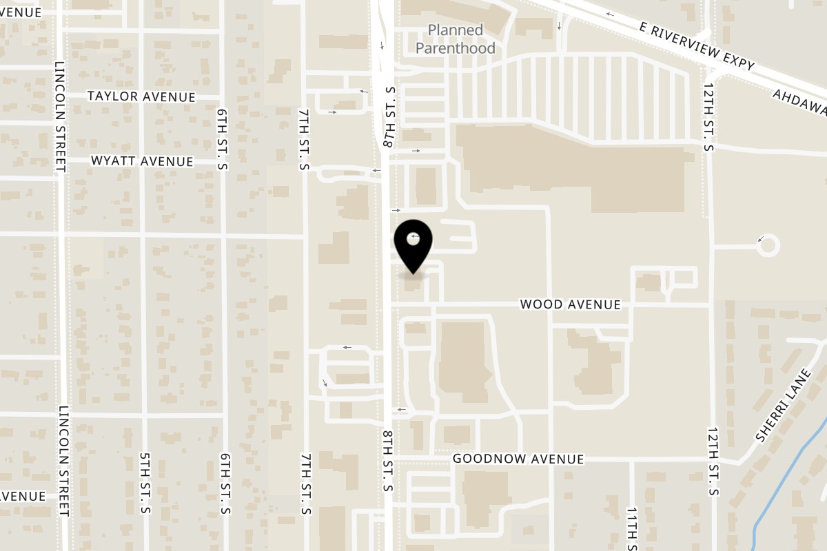 Map showing the location of Rodeo Grill on 1951 8th St S in Wisconsin Rapids